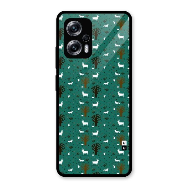 Animal Grass Pattern Glass Back Case for Redmi K50i