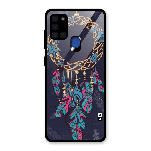 Animated Dream Catcher Glass Back Case for Galaxy A21s