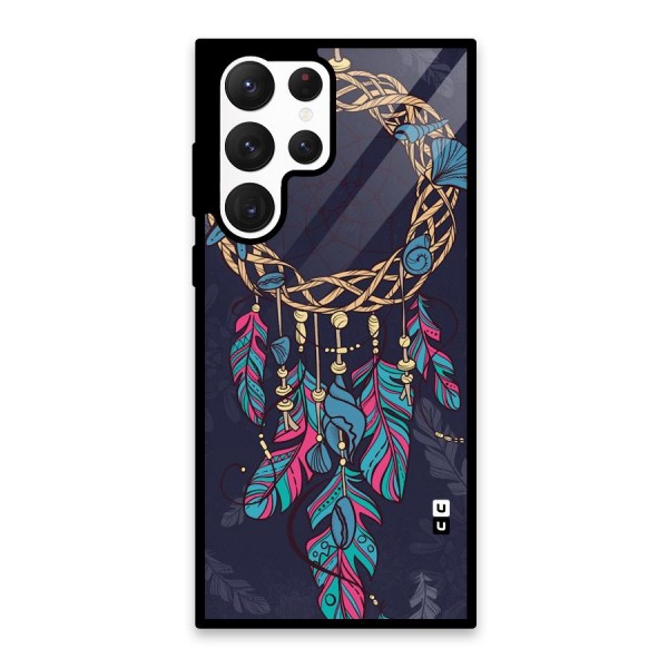 Animated Dream Catcher Glass Back Case for Galaxy S22 Ultra 5G