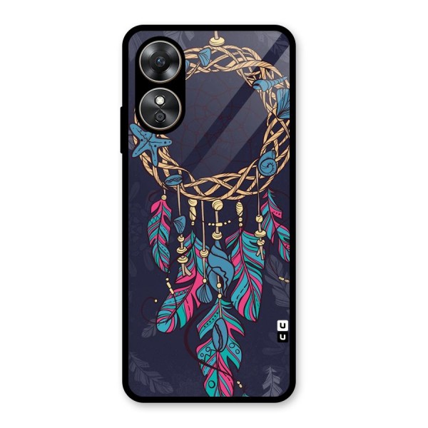 Animated Dream Catcher Glass Back Case for Oppo A17