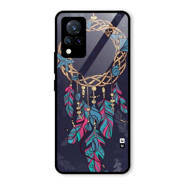 Animated Dream Catcher Glass Back Case for Vivo V21 5G