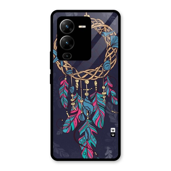 Animated Dream Catcher Glass Back Case for Vivo V25 Pro