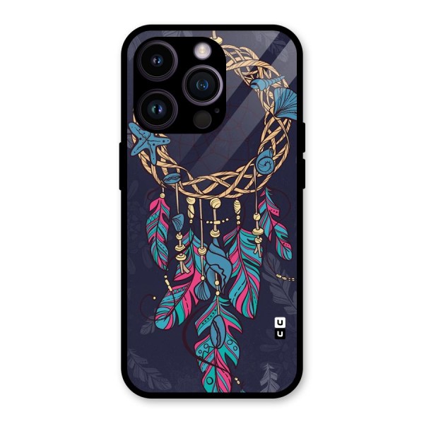 Animated Dream Catcher Glass Back Case for iPhone 14 Pro