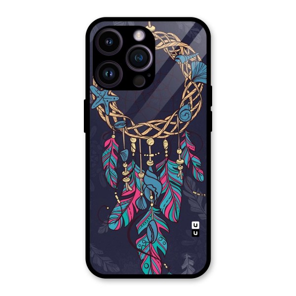 Animated Dream Catcher Glass Back Case for iPhone 14 Pro Max
