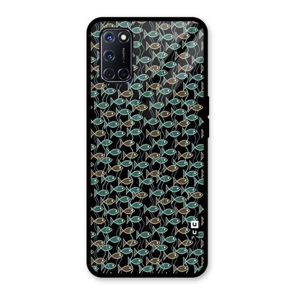 Animated Fishes Art Pattern Glass Back Case for Oppo A52