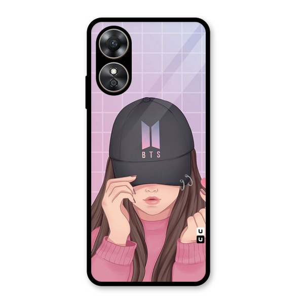 Anime Beautiful BTS Girl Glass Back Case for Oppo A17