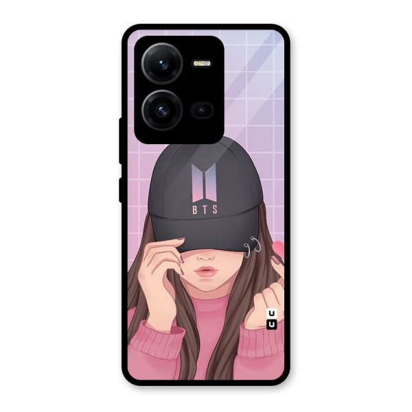 Anime Beautiful BTS Girl Glass Back Case for Vivo V25