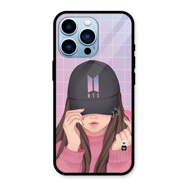 Anime Beautiful BTS Girl Glass Back Case for iPhone 13 Pro