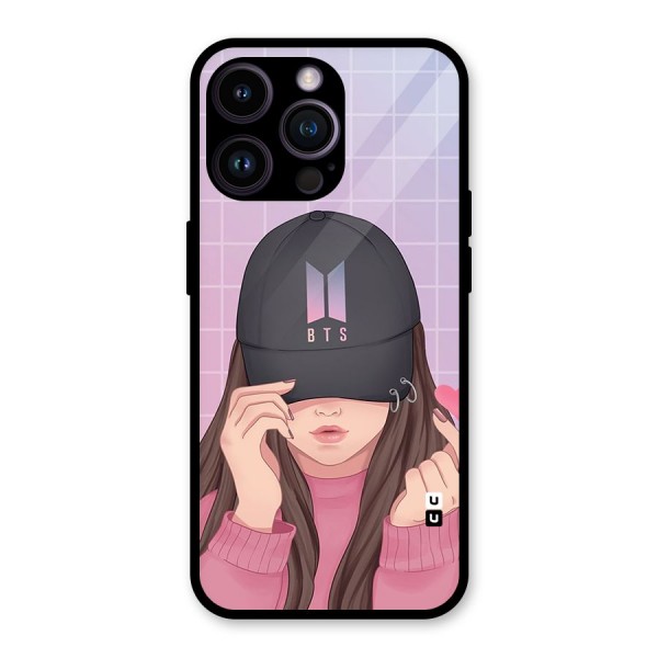 Anime Beautiful BTS Girl Glass Back Case for iPhone 14 Pro Max