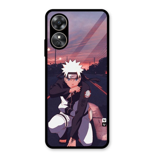 Anime Naruto Aesthetic Glass Back Case for Oppo A17