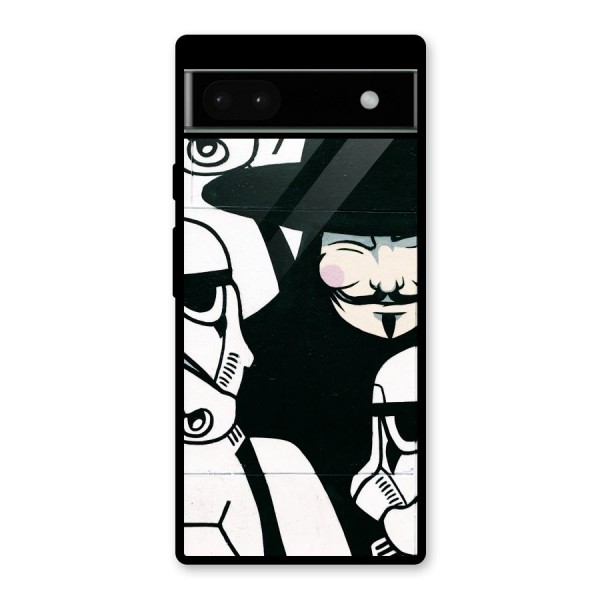 Anonymous Hat Glass Back Case for Google Pixel 6a