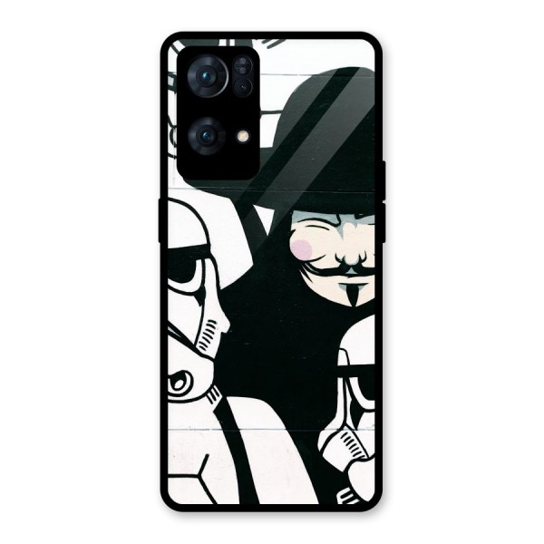 Anonymous Hat Glass Back Case for Oppo Reno7 Pro 5G