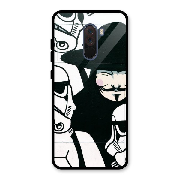 Anonymous Hat Glass Back Case for Poco F1