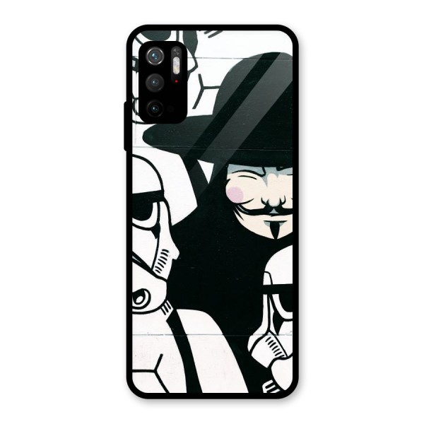 Anonymous Hat Glass Back Case for Poco M3 Pro 5G