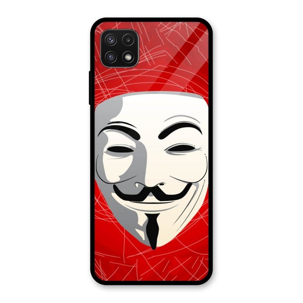 Anonymous Mask Abstract Glass Back Case for Galaxy A22 5G