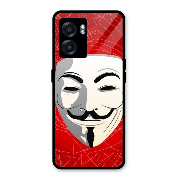 Anonymous Mask Abstract Glass Back Case for Oppo K10 (5G)