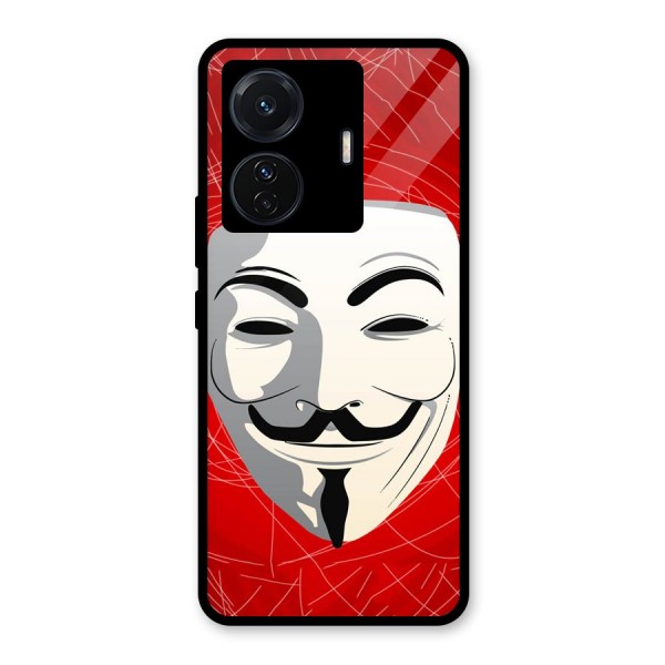 Anonymous Mask Abstract Glass Back Case for Vivo T1 Pro