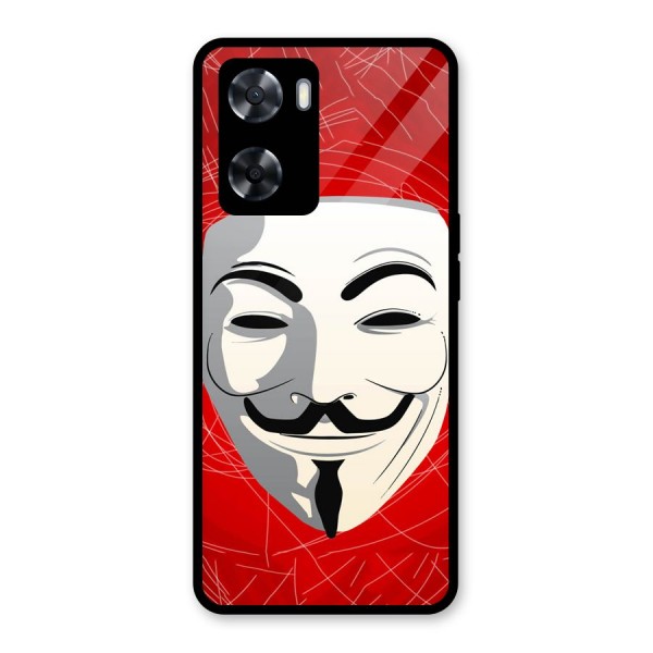 Anonymous Mask Abstract  Glass Back Case for Oppo A57 2022