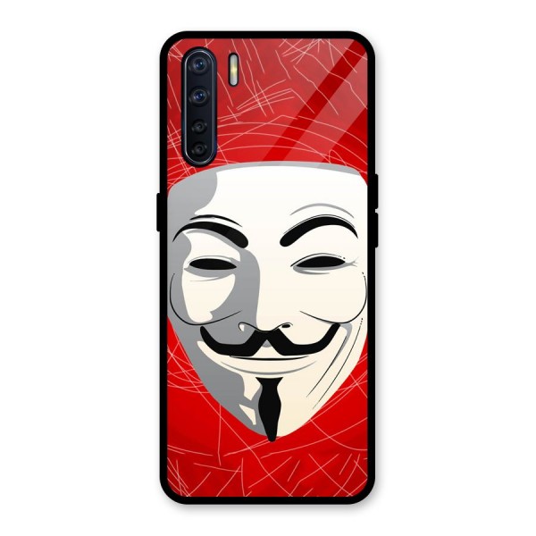 Anonymous Mask Abstract  Glass Back Case for Oppo F15