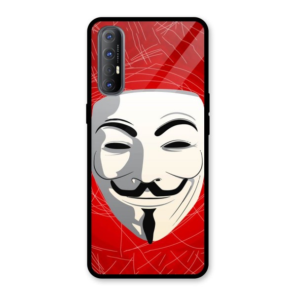 Anonymous Mask Abstract  Glass Back Case for Oppo Reno3 Pro