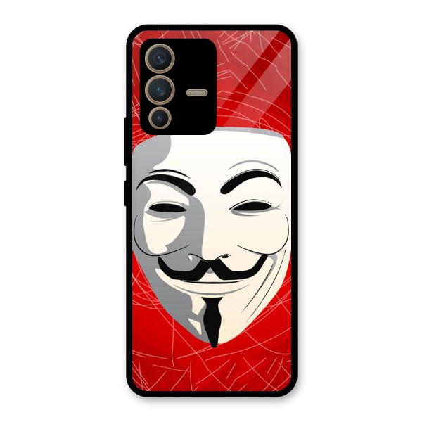 Anonymous Mask Abstract  Glass Back Case for Vivo V23 5G