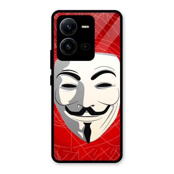 Anonymous Mask Abstract  Glass Back Case for Vivo V25