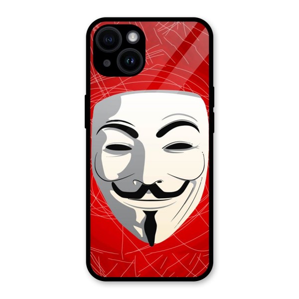 Anonymous Mask Abstract  Glass Back Case for iPhone 14