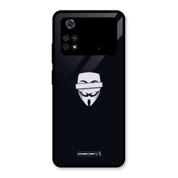 Anonymous Mask Glass Back Case for Poco M4 Pro 4G