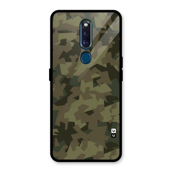 Army Abstract Glass Back Case for Oppo F11 Pro