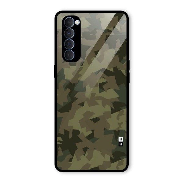 Army Abstract Glass Back Case for Oppo Reno4 Pro