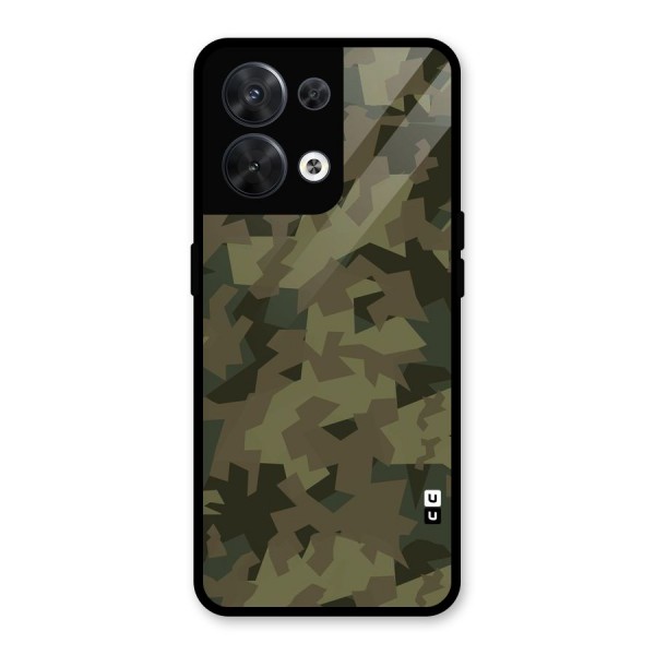 Army Abstract Glass Back Case for Oppo Reno8 5G