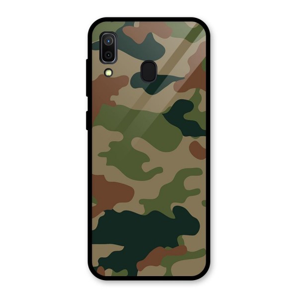 Army Camouflage Glass Back Case for Galaxy A30