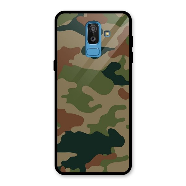 Army Camouflage Glass Back Case for Galaxy J8