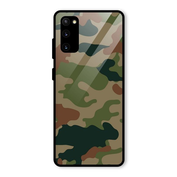 Army Camouflage Glass Back Case for Galaxy S20 FE 5G