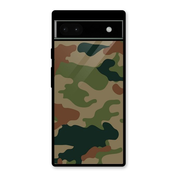 Army Camouflage Glass Back Case for Google Pixel 6a