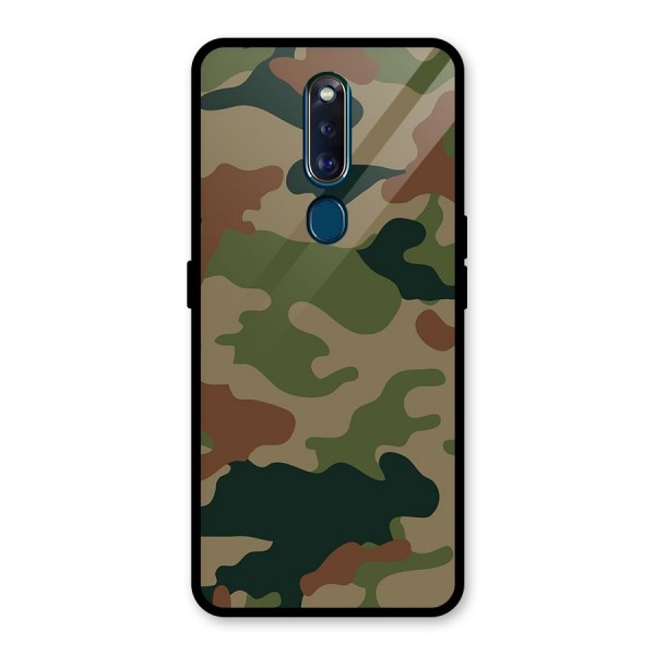 Army Camouflage Glass Back Case for Oppo F11 Pro