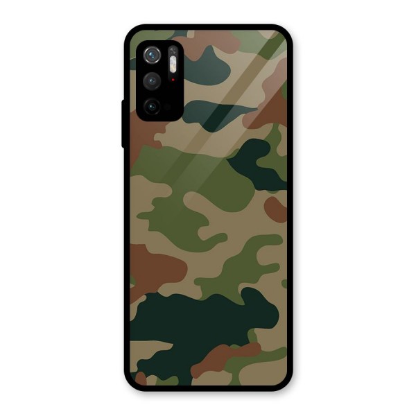 Army Camouflage Glass Back Case for Poco M3 Pro 5G