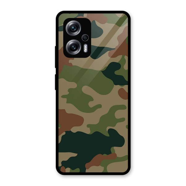 Army Camouflage Glass Back Case for Redmi K50i