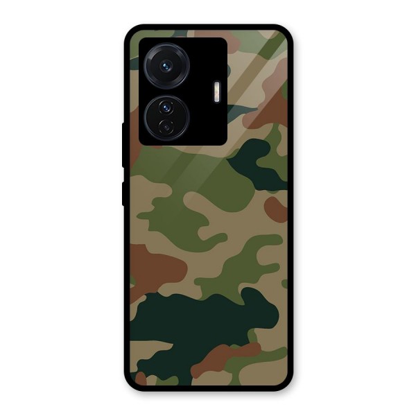 Army Camouflage Glass Back Case for Vivo T1 Pro