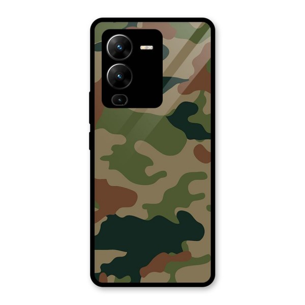 Army Camouflage Glass Back Case for Vivo V25 Pro