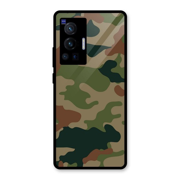 Army Camouflage Glass Back Case for Vivo X70 Pro