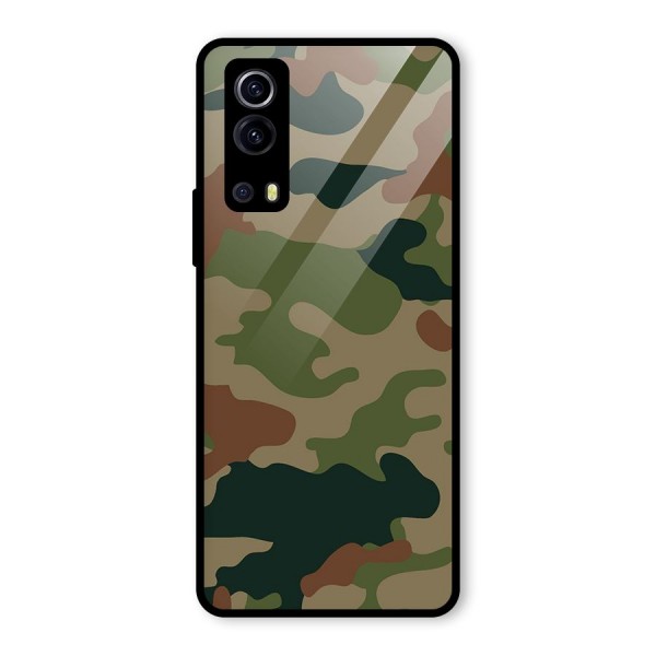 Army Camouflage Glass Back Case for Vivo iQOO Z3