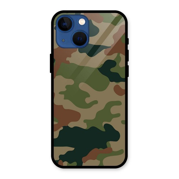 Army Camouflage Glass Back Case for iPhone 13 Mini