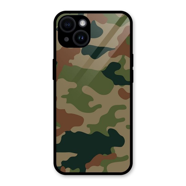 Army Camouflage Glass Back Case for iPhone 14