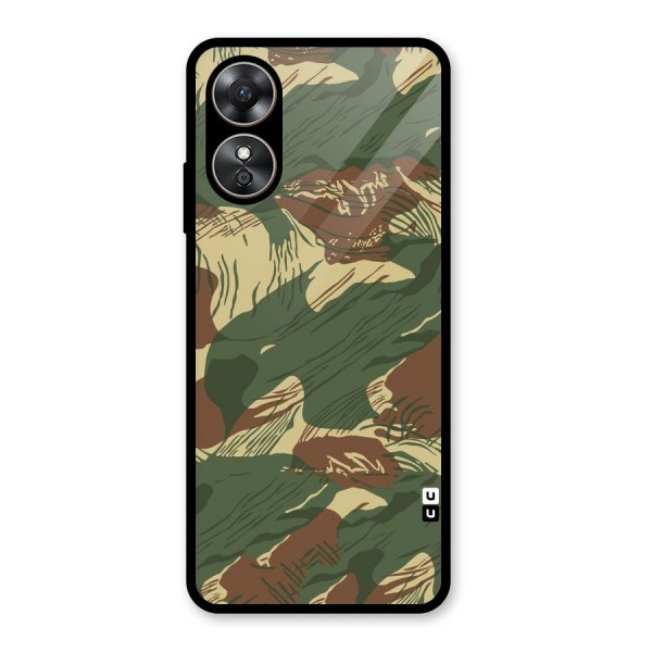 Army Design Glass Back Case for Oppo A17