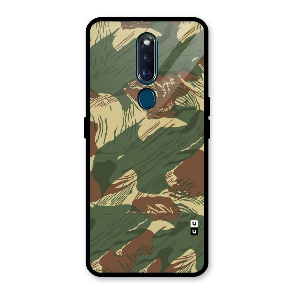 Army Design Glass Back Case for Oppo F11 Pro