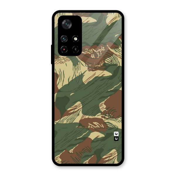 Army Design Glass Back Case for Poco M4 Pro 5G