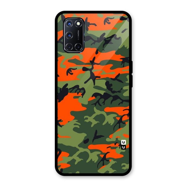 Army Pattern Glass Back Case for Oppo A52