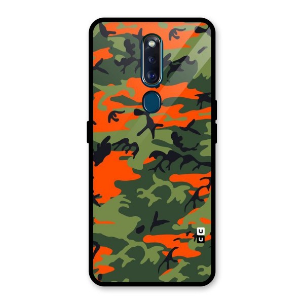 Army Pattern Glass Back Case for Oppo F11 Pro