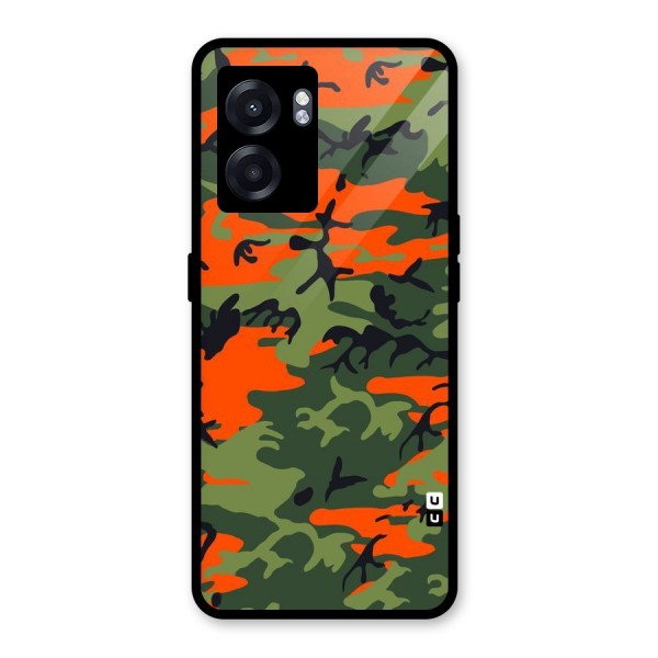 Army Pattern Glass Back Case for Oppo K10 (5G)